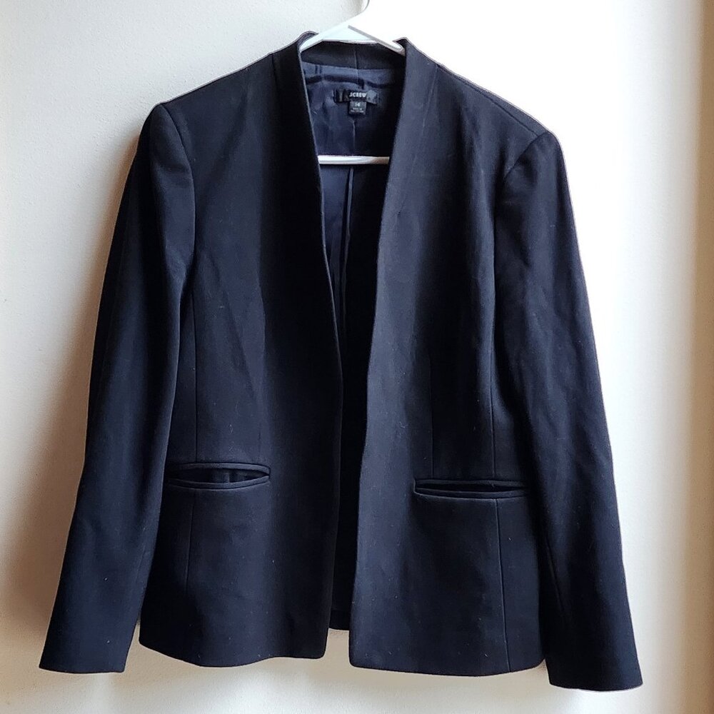 J. Crew Black Open-Front Blazer